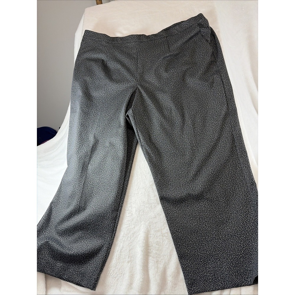 Alfred Dunner NWT Women 3X Black Gray Dots Polyester Elastic Waist‎ Pants